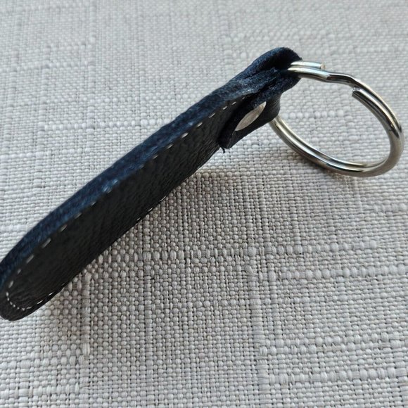 Keychains Black Genuine Leather Keys Holder Handmade Key Ring New - Picture 7 of 9